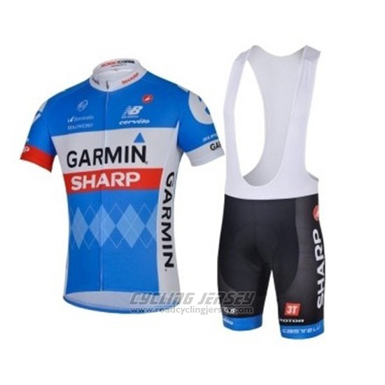 2018 Cycling Jersey Garmin Sharp Blue Short Sleeve Salopette